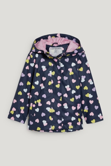 Filles - Veste à capuche - à motif - bleu foncé