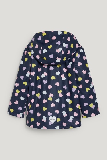 Filles - Veste à capuche - à motif - bleu foncé