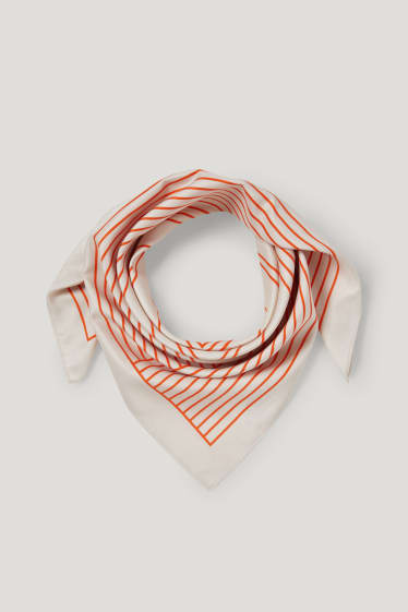 Dames - Sjaaltje - met patroon - oranje