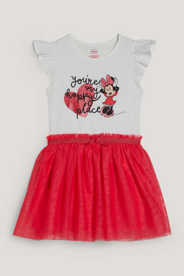 Toddler Girls - Minnie Mouse - set - jurk en tas - 2-delig - fuchsiarood