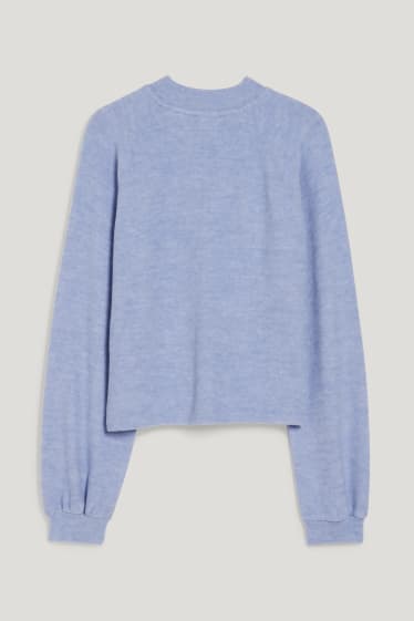Femei - Bluză de molton basic - albastru deschis