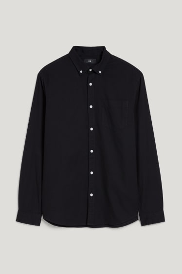 Pánské - Košile - regular fit - button-down - černá