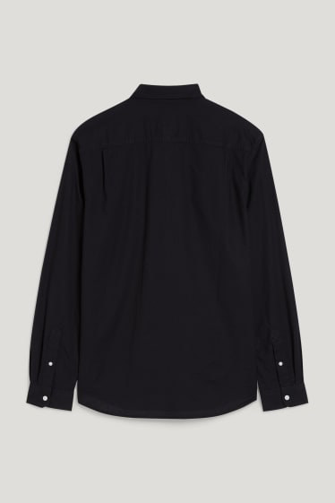Pánské - Košile - regular fit - button-down - černá