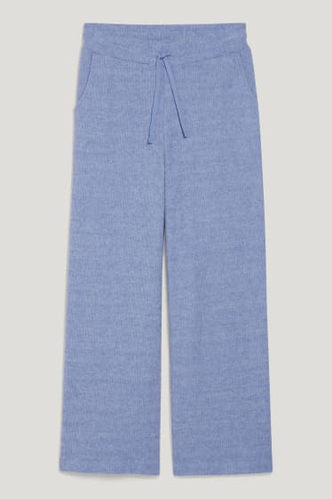 Femei - Pantaloni tricotați - regular fit - albastru deschis