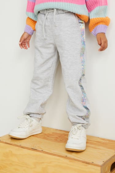 Toddler Girls - Pantaloni sportivi - effetto brillante - grigio chiaro melange