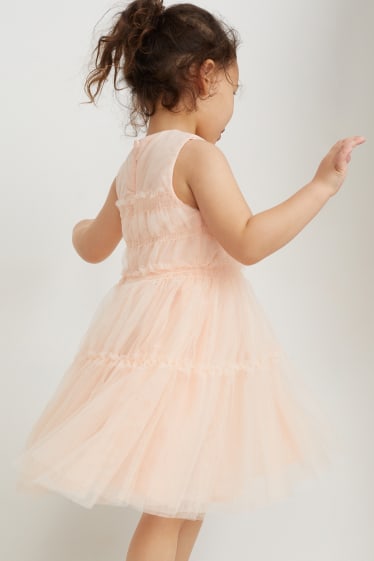 Niñas - Vestido - de fiesta - melocotón