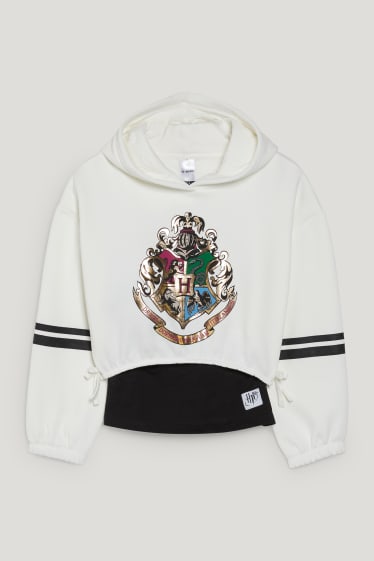 Kids Girls - Extended Sizes - Harry Potter - Set - Hoodie und Top - 2 teilig - schwarz / weiß
