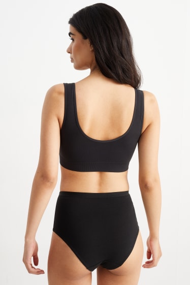 Dames - Set van 2 - bustier - gewatteerd - naadloos - LYCRA® - zwart