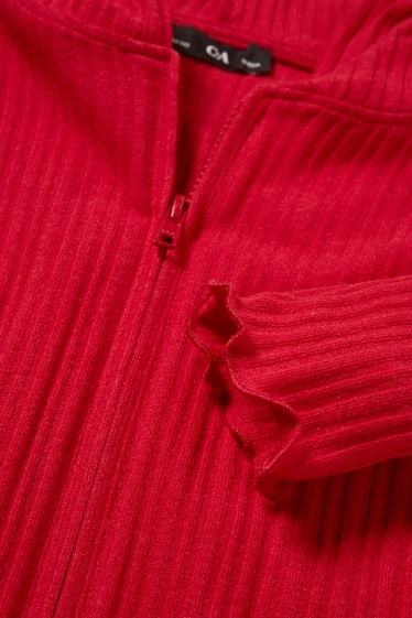 Kids Girls - Strickjacke mit Kapuze - rot