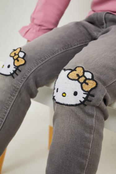 Toddler Girls - Hello Kitty - regular jeans - thermojeans - jeansgrijs