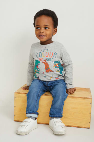 Niños - Pack de 3 - camisetas de manga larga - gris claro jaspeado
