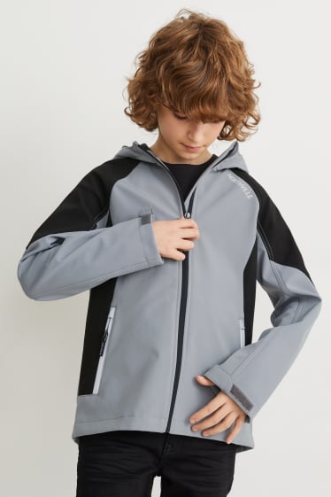 Nen - Jaqueta softshell amb caputxa - gris/negre