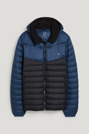 Hommes - Veste de sport à capuche - matière recyclée - bleu foncé