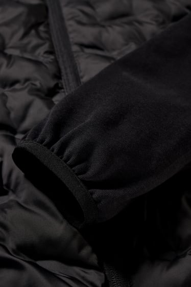 Hommes - Veste de sport à capuche - matière recyclée - noir