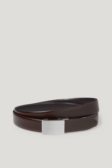 Hommes - Ceinture en cuir - marron foncé