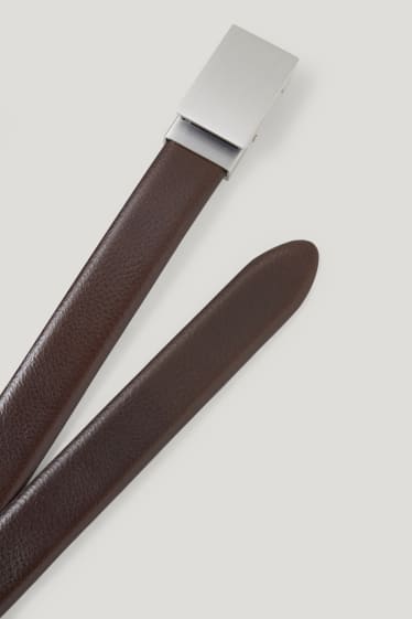 Hommes - Ceinture en cuir - marron foncé