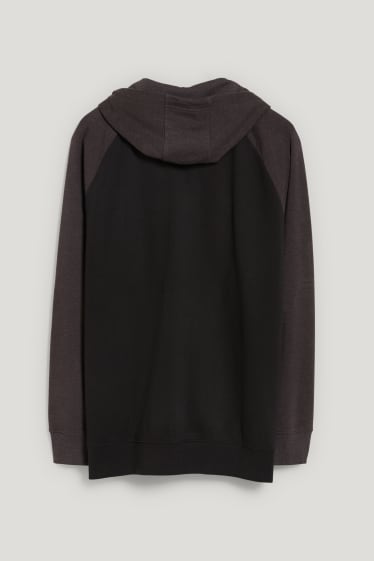 Home XL - Dessuadora oberta amb caputxa - negre/gris