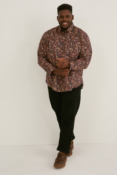Uomo XL - Camicia - regular fit - button down - nero / beige