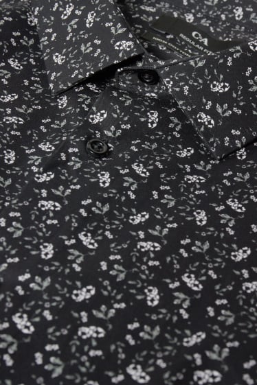 Uomo XL - Camicia - regular fit - colletto all'italiana - facile da stirare - bianco / nero