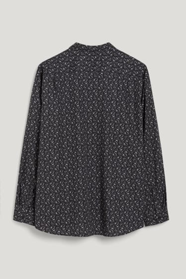 Uomo XL - Camicia - regular fit - colletto all'italiana - facile da stirare - bianco / nero