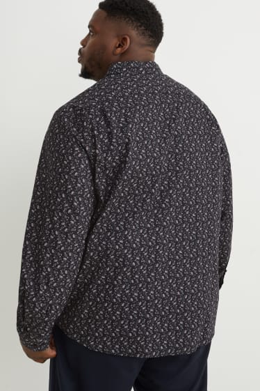 Uomo XL - Camicia - regular fit - colletto all'italiana - facile da stirare - bianco / nero