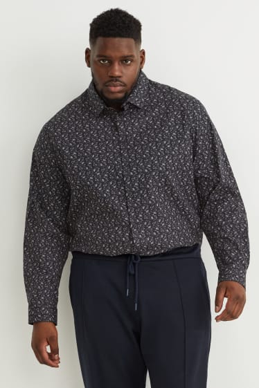 Uomo XL - Camicia - regular fit - colletto all'italiana - facile da stirare - bianco / nero