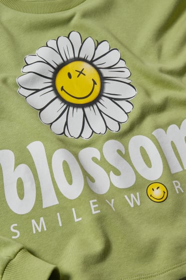 Clockhouse femme - CLOCKHOUSE - sweat court - SmileyWorld® - vert clair