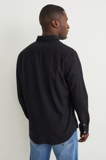 Pánské - Košile - regular fit - button-down - černá