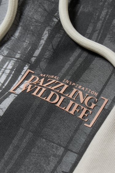 Hombre - Sudadera con capucha - crema
