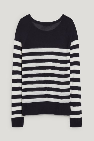 Mujer - Jersey básico - de rayas - azul oscuro / blanco roto