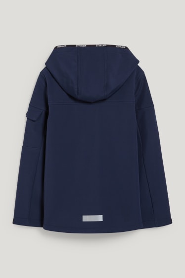 Băieți - Geacă softshell cu glugă - albastru închis