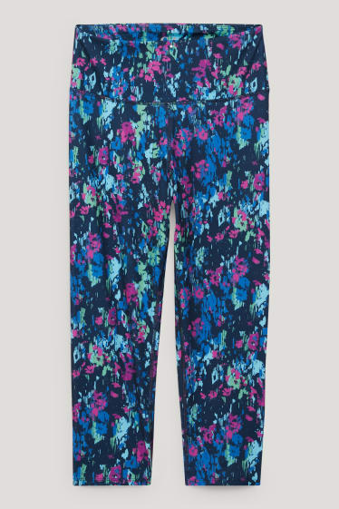 Damen - Funktions-Capri-Leggings - Supportive - Running - dunkelblau
