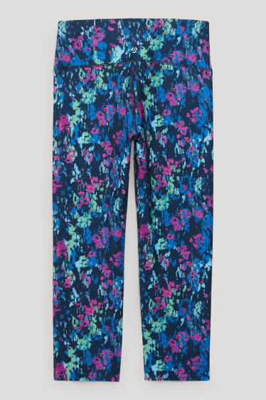 Damen - Funktions-Capri-Leggings - Supportive - Running - dunkelblau