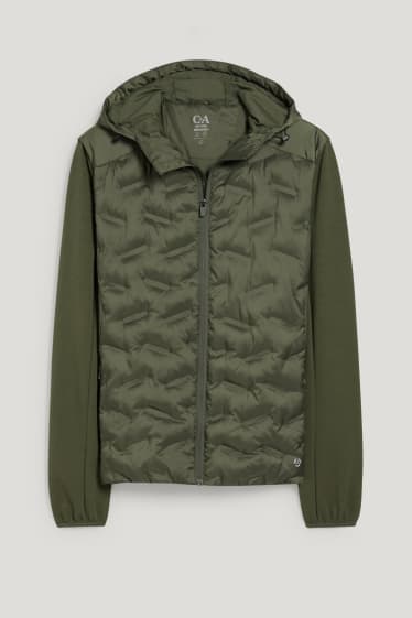 Hombre - Chaqueta funcional con capucha - reciclada - verde oscuro