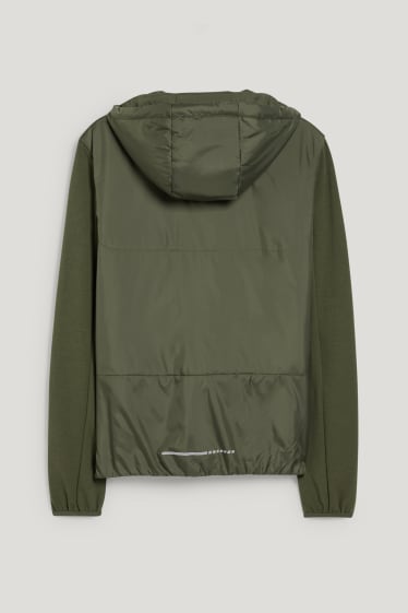 Hombre - Chaqueta funcional con capucha - reciclada - verde oscuro