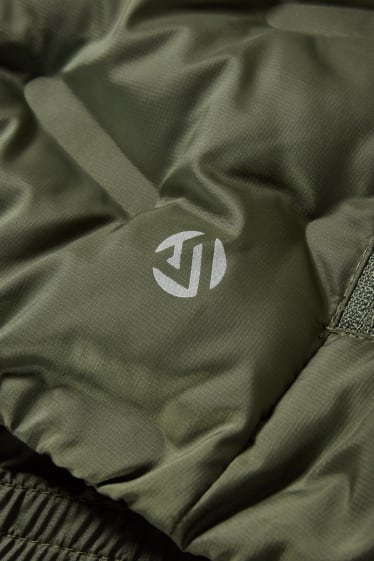 Hombre - Chaqueta funcional con capucha - reciclada - verde oscuro