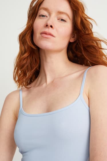 Damen - Multipack 2er - Basic-Top - blau  / dunkelblau