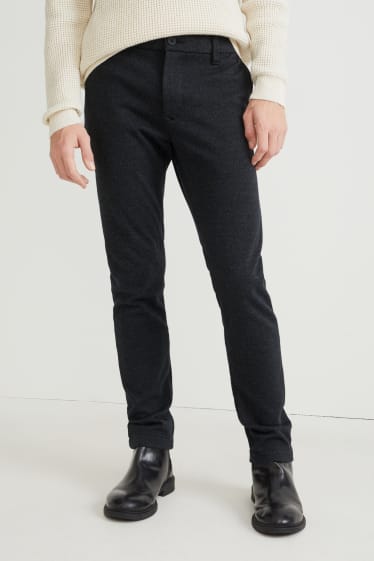 Herren - Chino - Slim Fit - Flex - LYCRA® - schwarz-melange