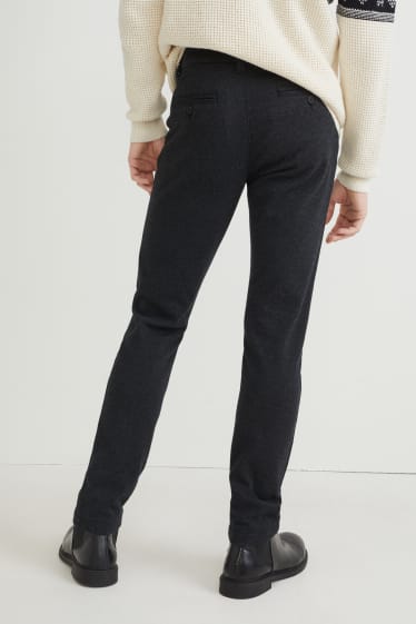 Herren - Chino - Slim Fit - Flex - LYCRA® - schwarz-melange
