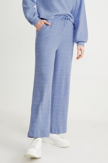 Femei - Pantaloni tricotați - regular fit - albastru deschis