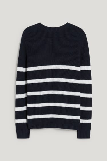 Femmes - Pullover basique - à rayures - bleu foncé