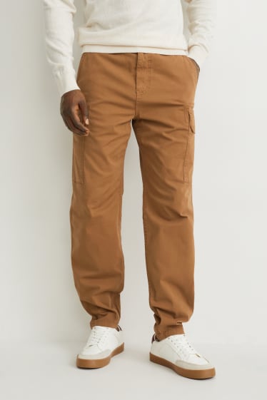 Bărbați - Pantaloni cargo - regular fit - maro deschis