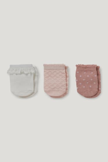 Bébé filles - Lot de 3 paires - chaussettes pour nouveau-né - rose