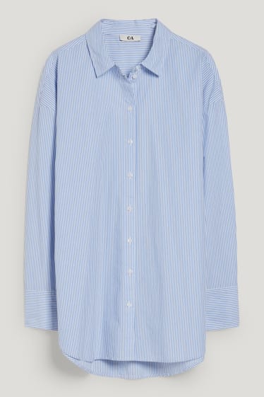 Women - Blouse - striped - blue / white