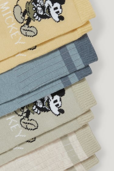 Bébé garçons - Lot de 4 paires - Mickey Mouse - chaussettes pour bébé à motif - vert / beige