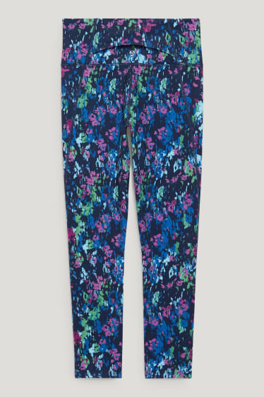Donna - Leggings tecnici - Compressive - fitness - 4 Way Stretch - blu scuro