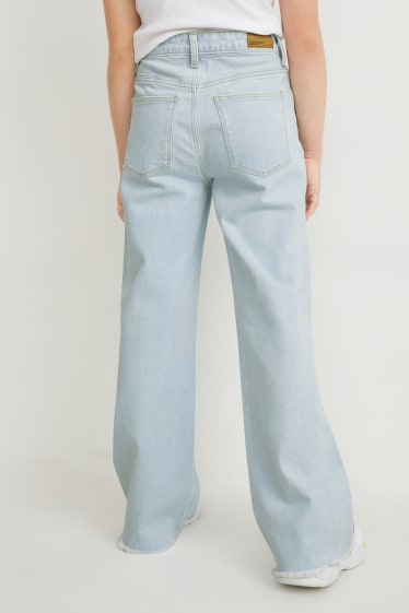 Kids Girls - Wide leg jeans - dżins-jasnoniebieski
