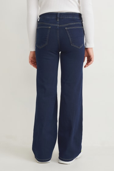 Kids Girls - Wide leg jeans - dżins-niebieski
