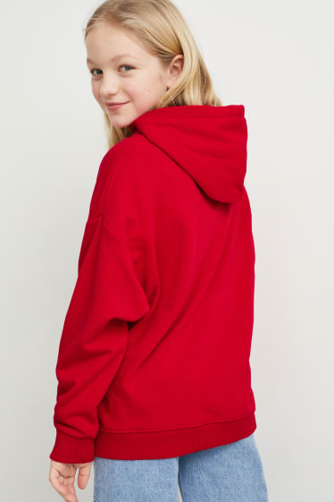 Filles - Sweat à capuche - rouge