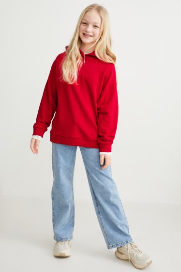 Filles - Sweat à capuche - rouge